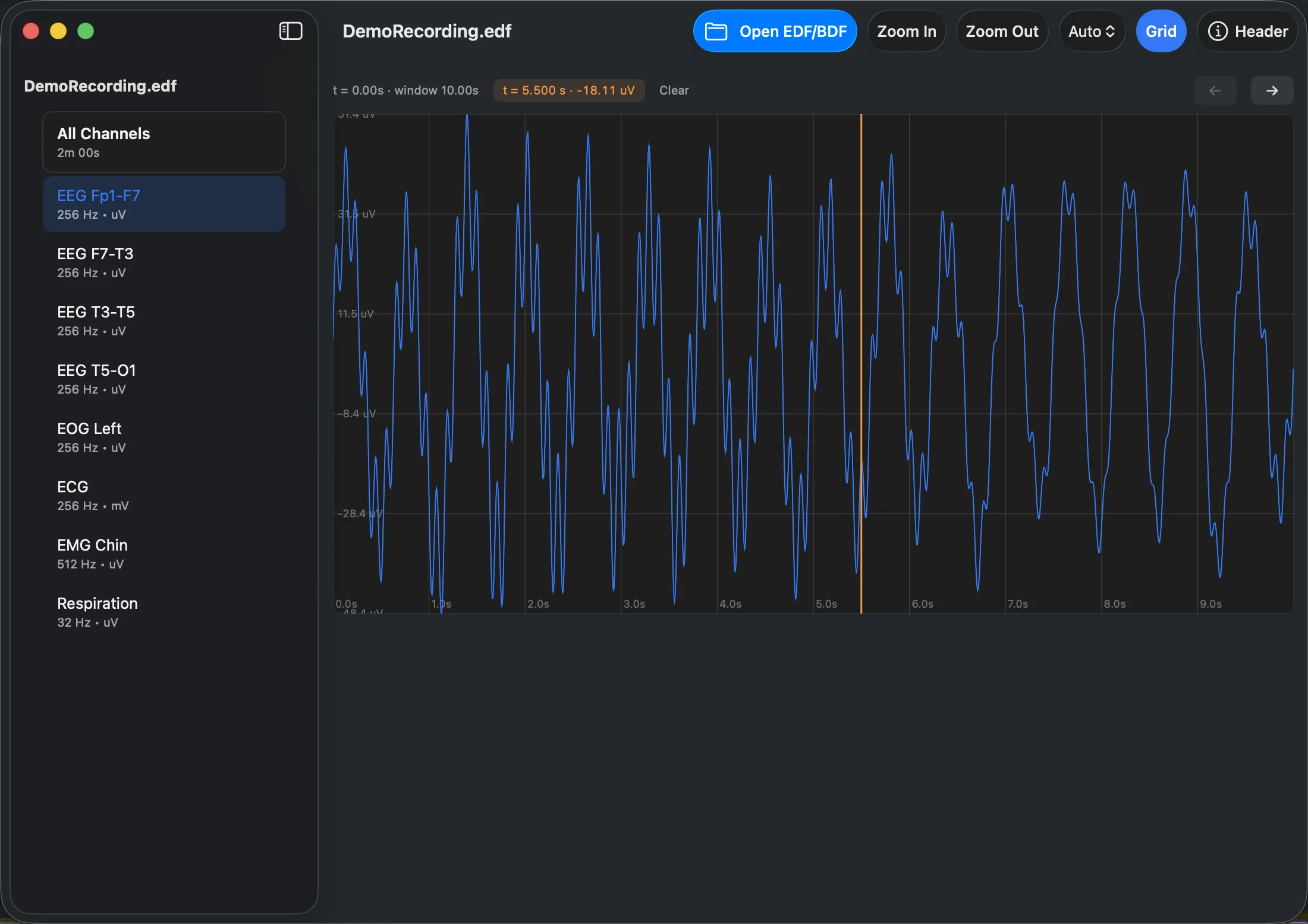 Measurement Cursor and Time Amplitude Readout