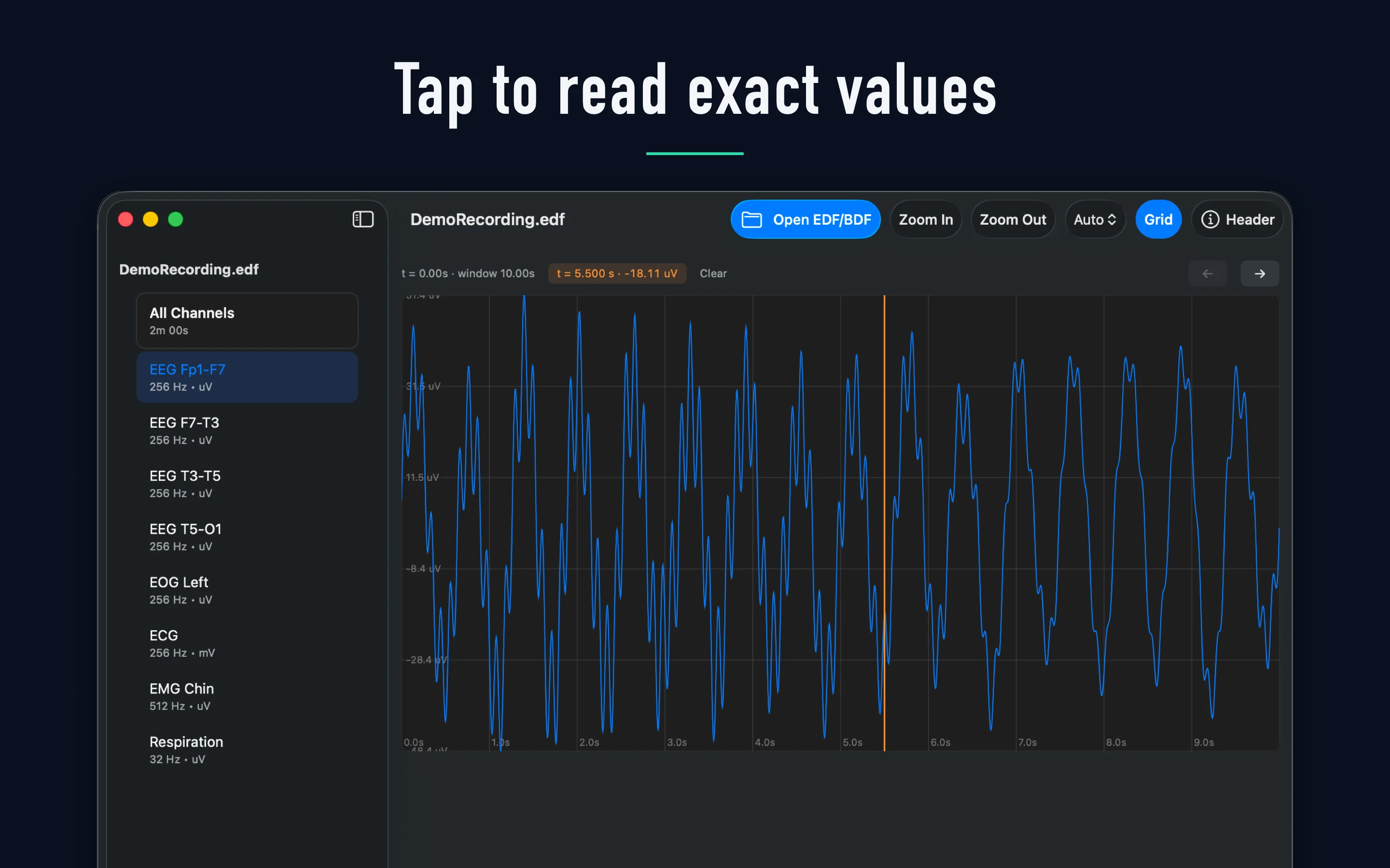 Interactive Measurement Crosshair Readout